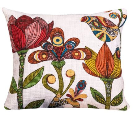 PRINTED GOLDER PARROTJUTE BASED CUSHION COVER